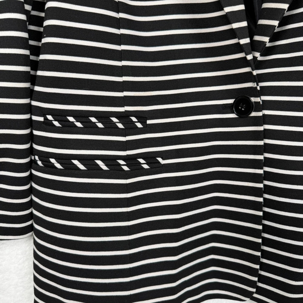 Nine West Womens Black White Striped Single Button Blazer‎ Jacket Size 14 - Picture 7 of 9